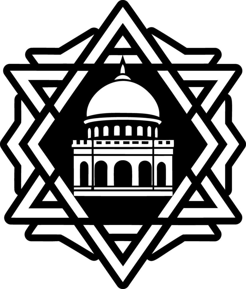 A solid icon showing temple structure vector