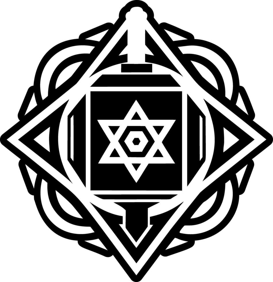Glyph style icon showing hanukkah symbol vector