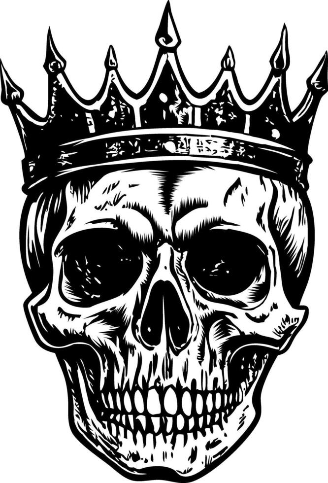 Skull crown illustration in vintage style vector