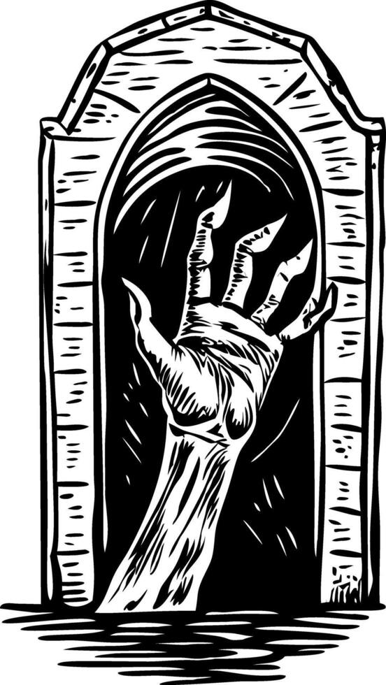 A sketchy style illustration of creepy hand vector