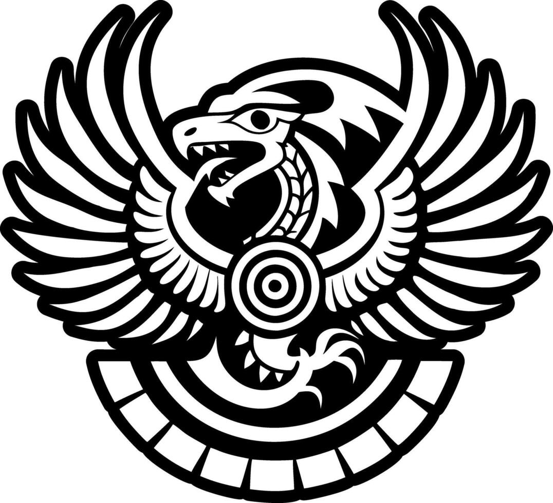 A glyph style icon of kukulkan symbol vector