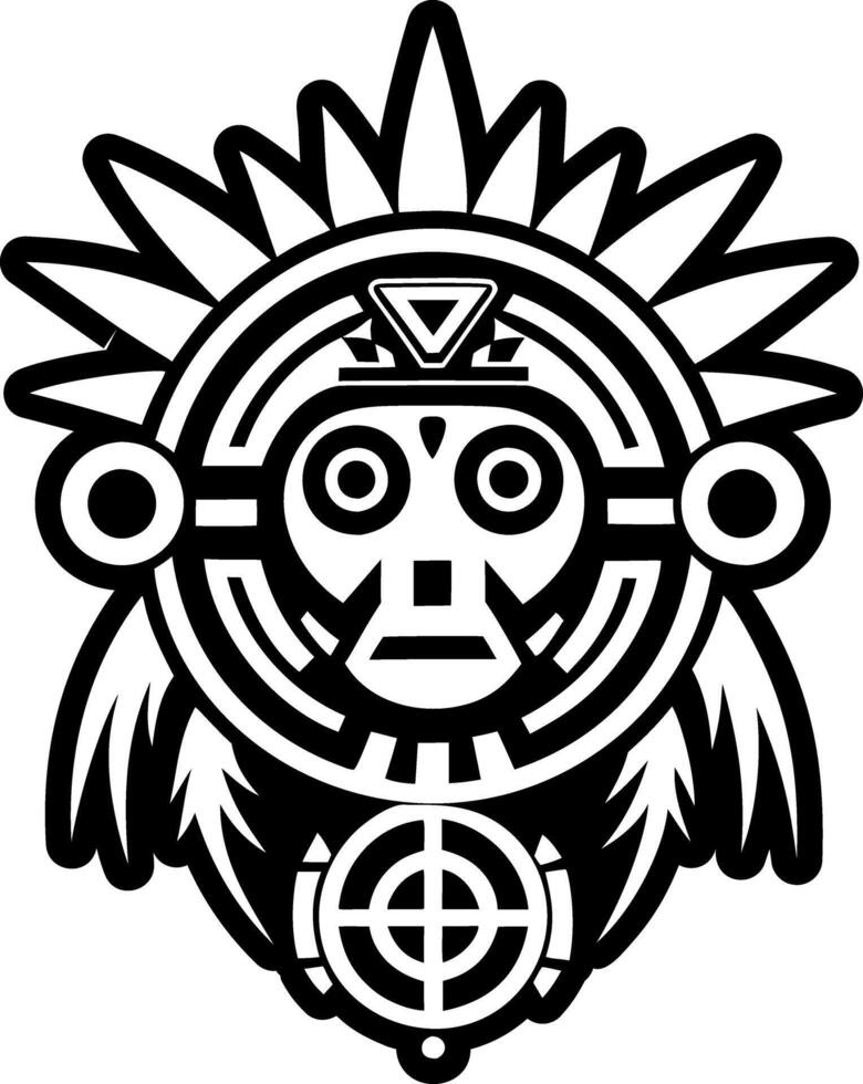 A solid style icon of shaman healing tattoo vector