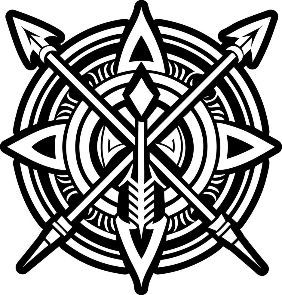 A glyph style icon of spear symbol vector