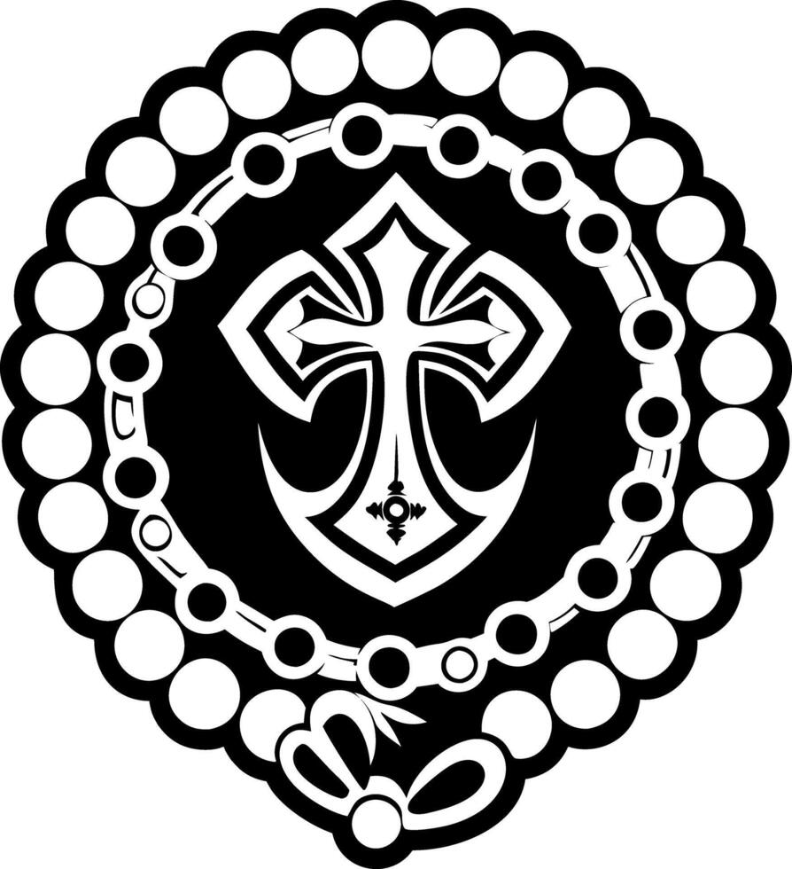 A solid icon depicting prayer beads vector