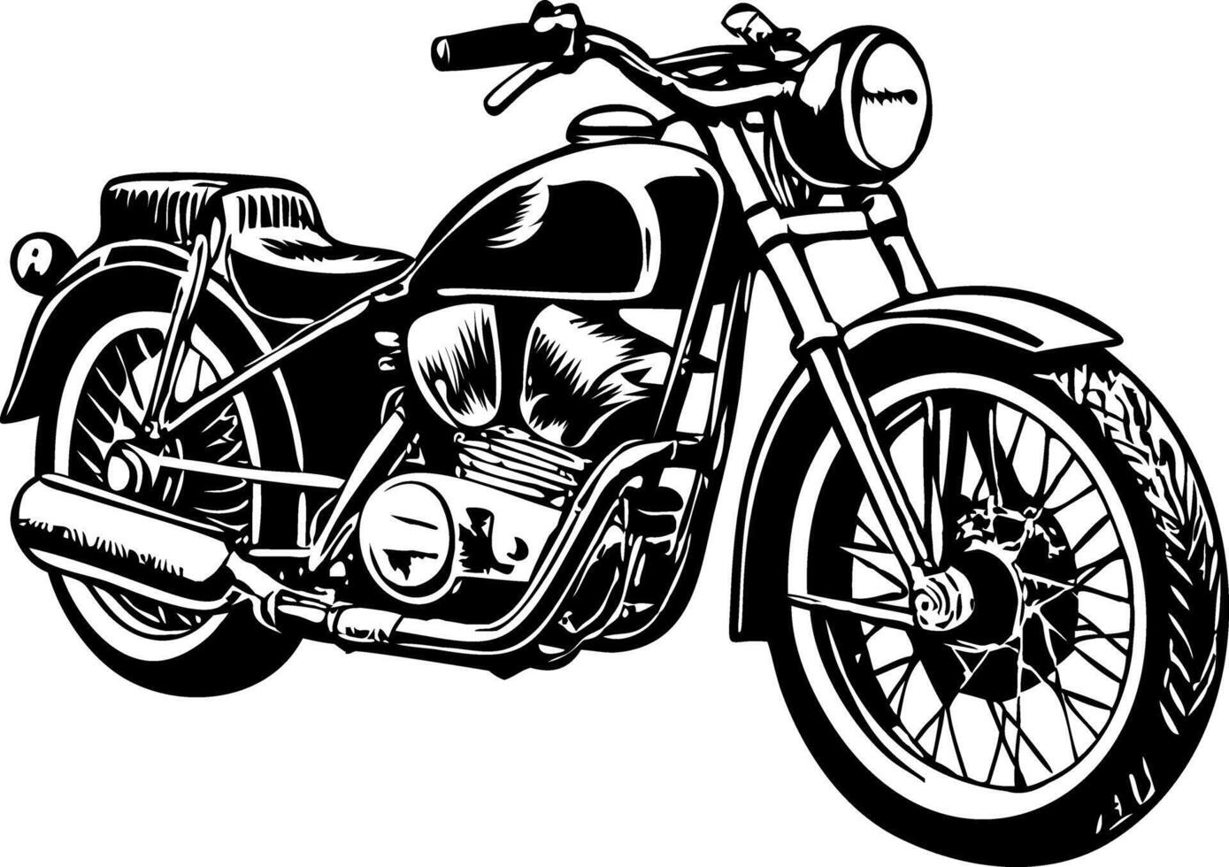 A vintage style illustration showing a motorcycle vector