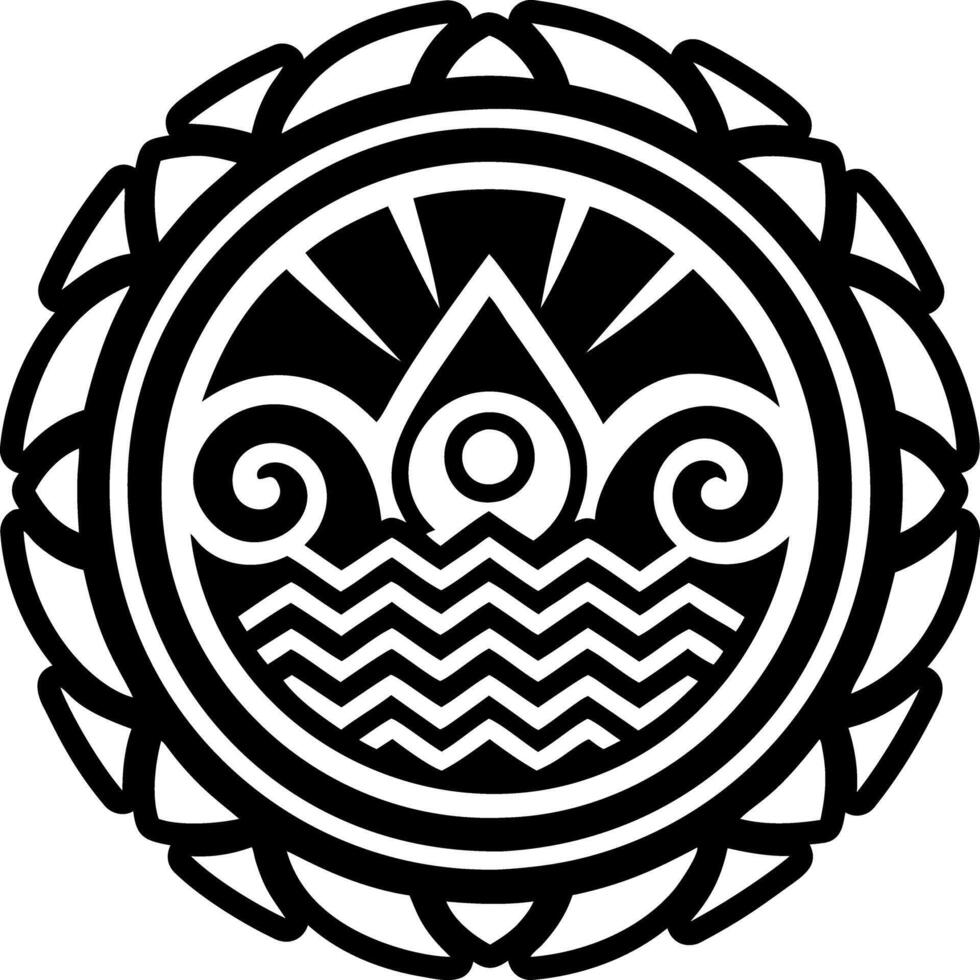 A solid style icon of water wave symbol vector