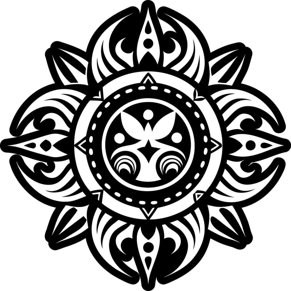A tribal design with a sunflower in the center vector