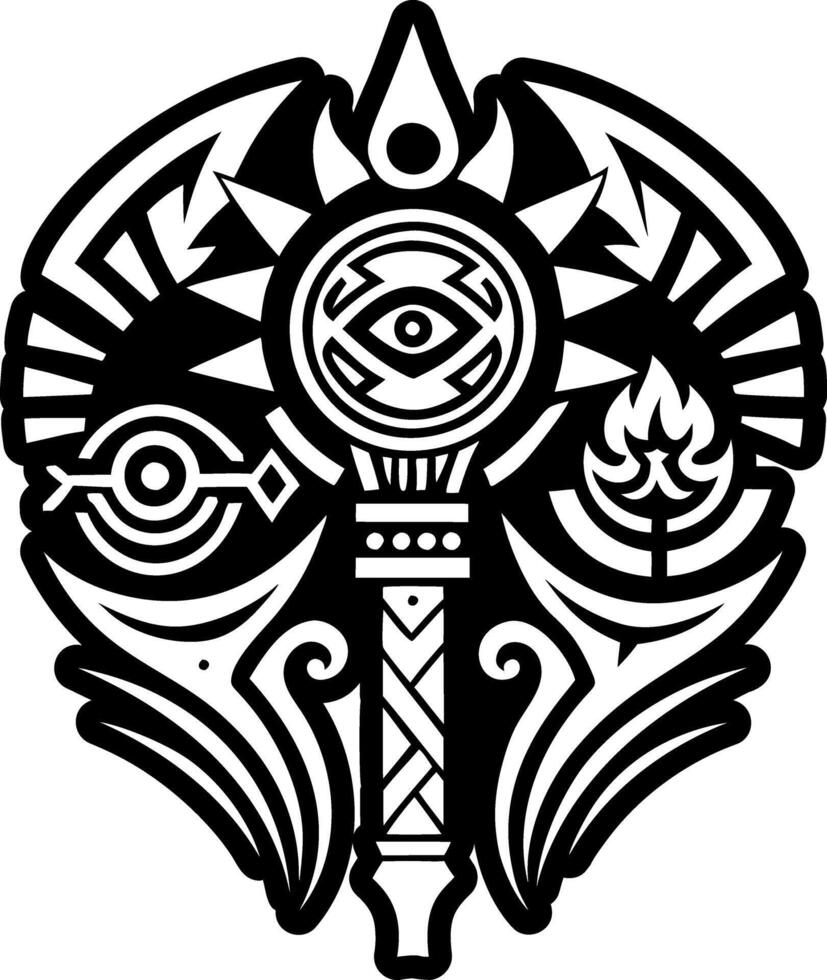 A filled style icon of ceremonial staff symbol vector