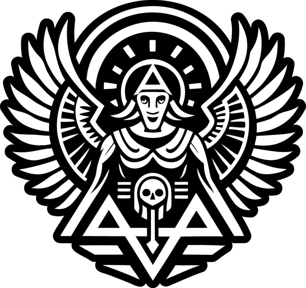 A solid style icon of divine spirit tattoo vector