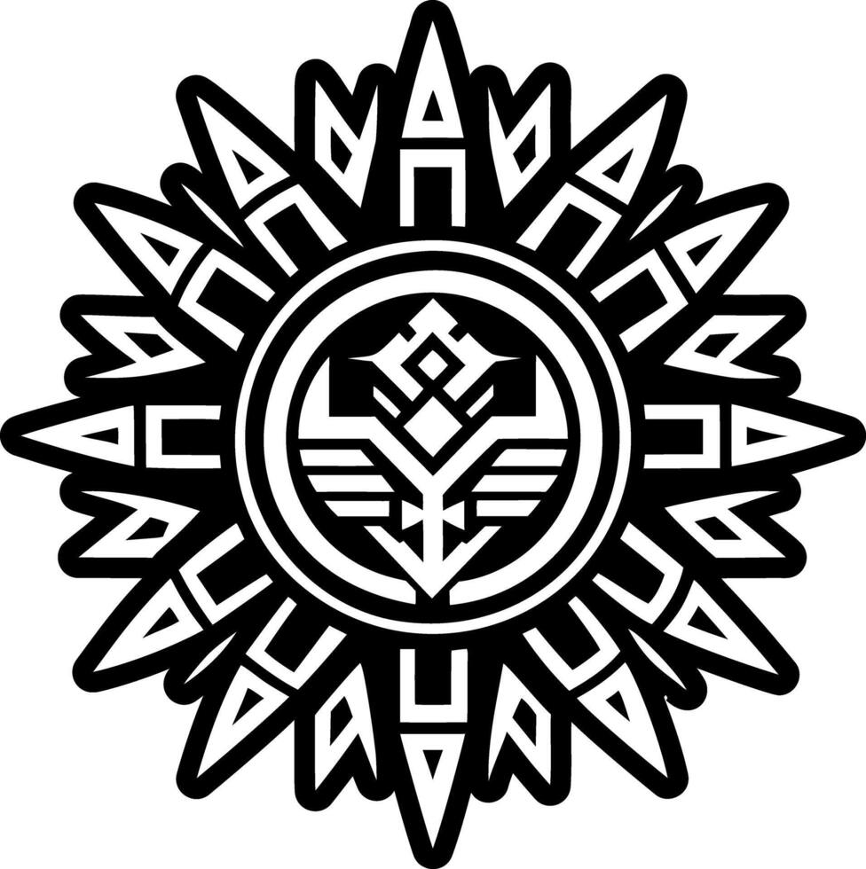 A glyph style icon of native motif tattoo vector