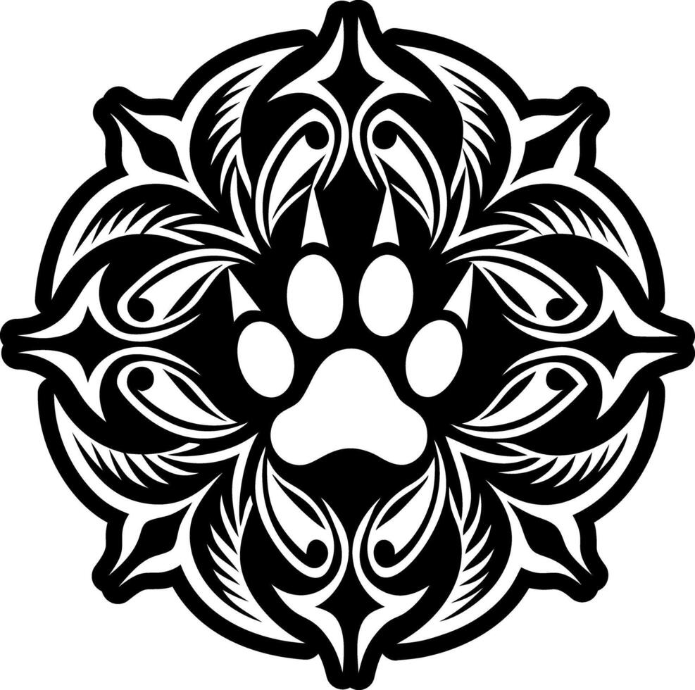 A filled style icon of animal paw symbol vector