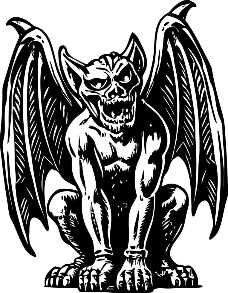 A sketchy style illustration showing gargoyle vector