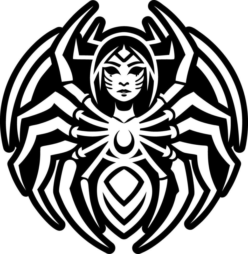 A filled style icon of spider woman symbol vector