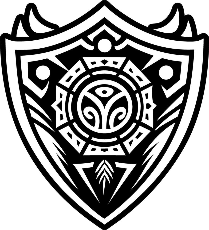 A glyph style icon of native shield symbol vector