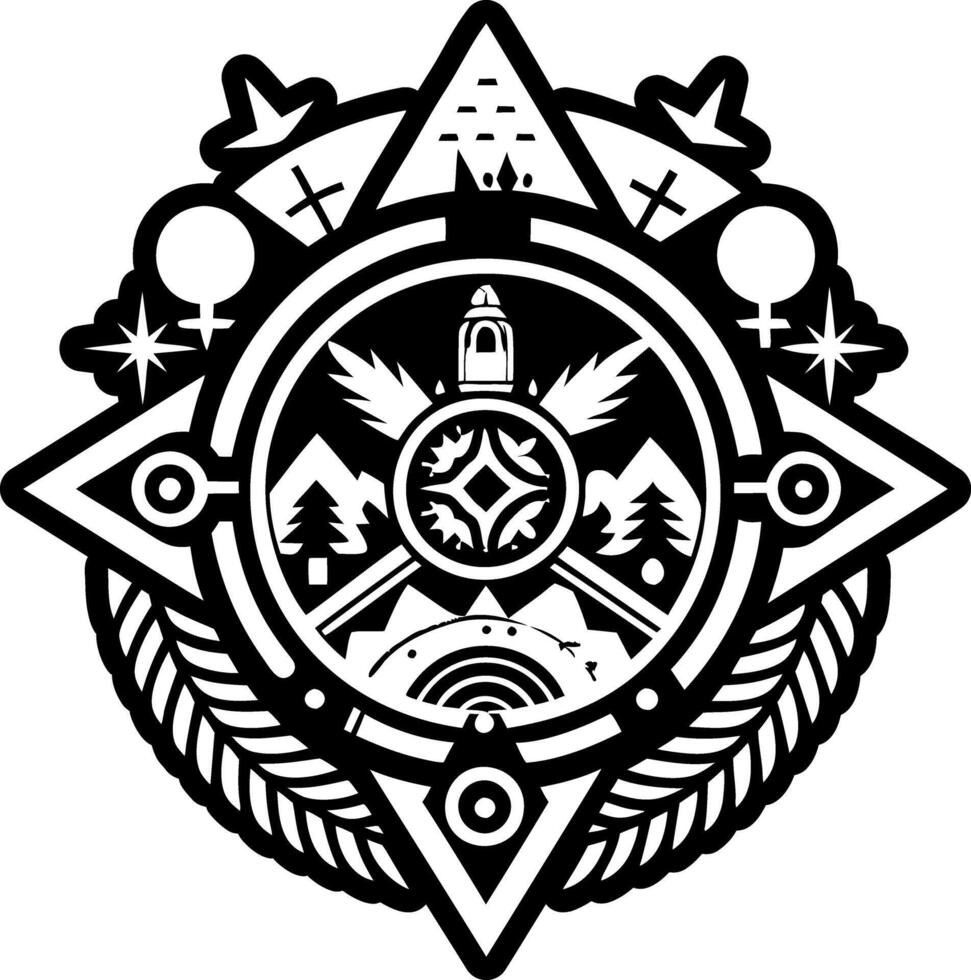 A glyph style icon of native art symbol vector