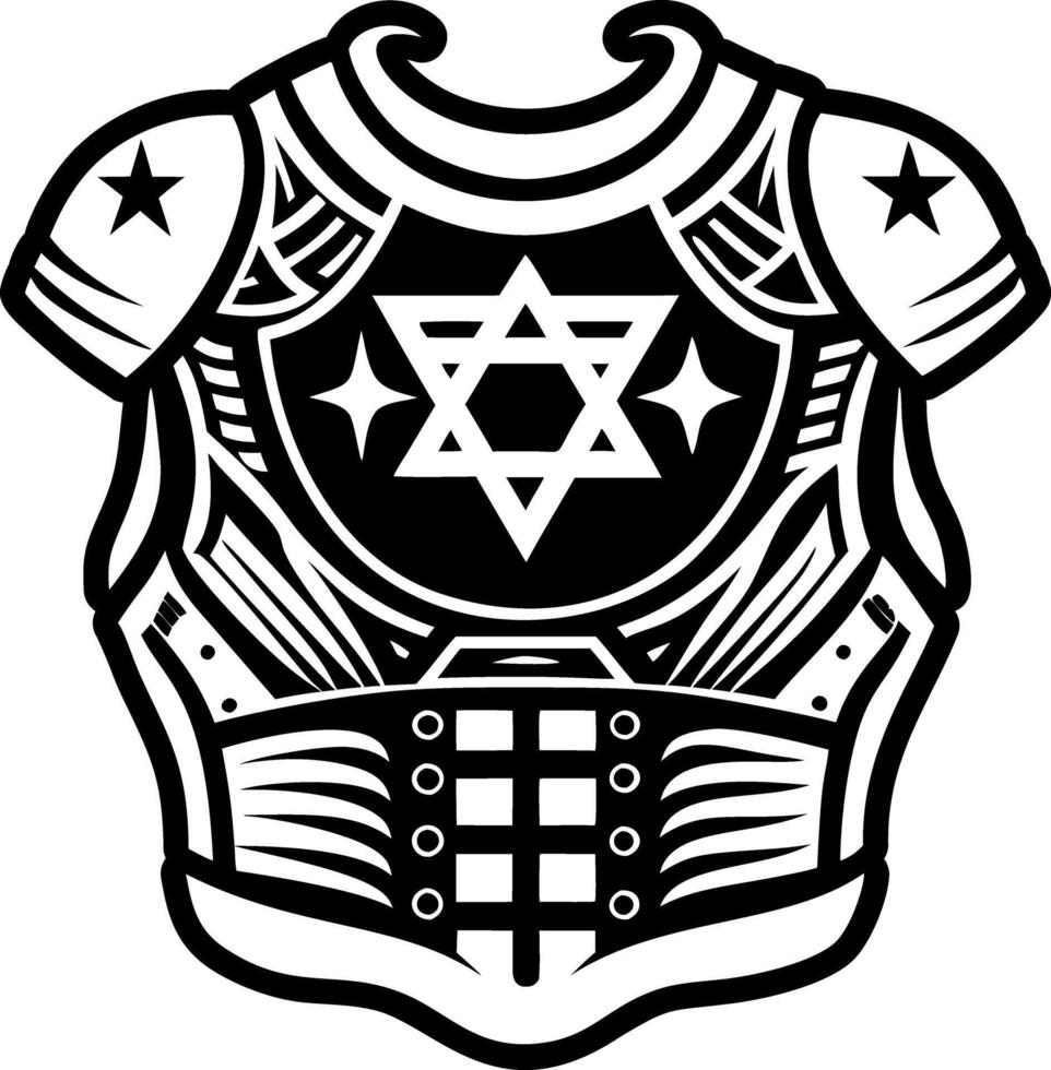 A glyph style icon depicting breastplate armour vector