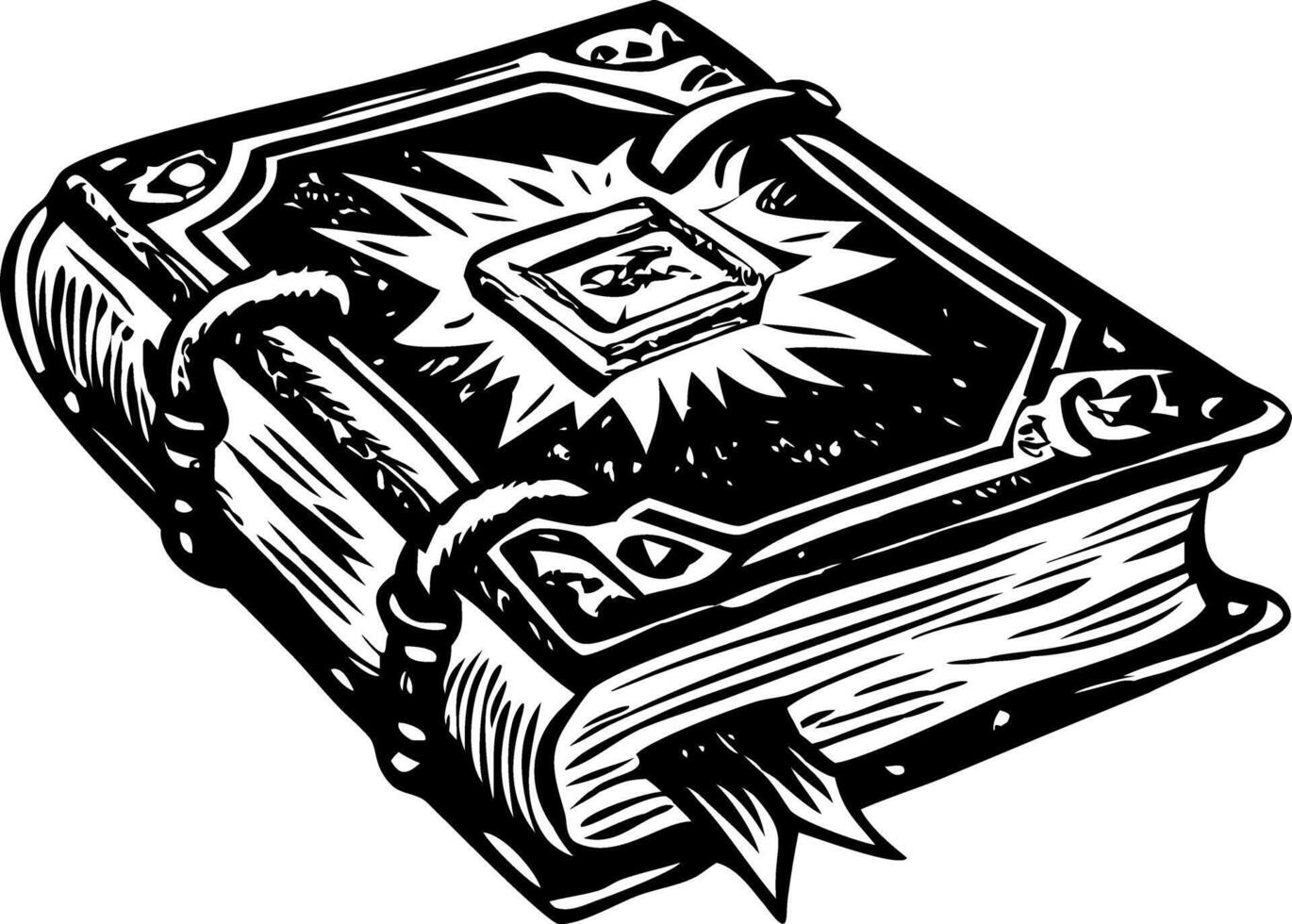 Magic book illustration showing in vintage style vector