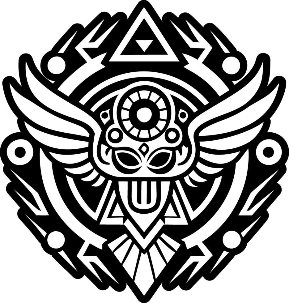 A filled style icon of wisdom tattoo vector