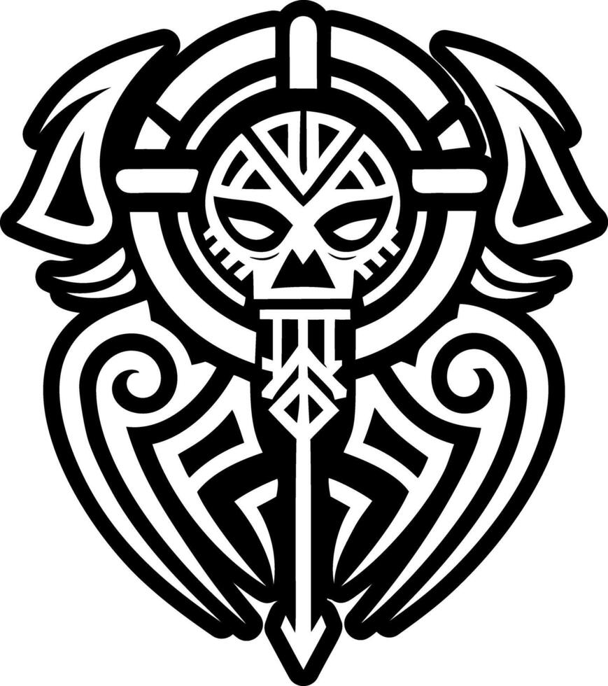 A solid style icon of chieftain staff tattoo vector