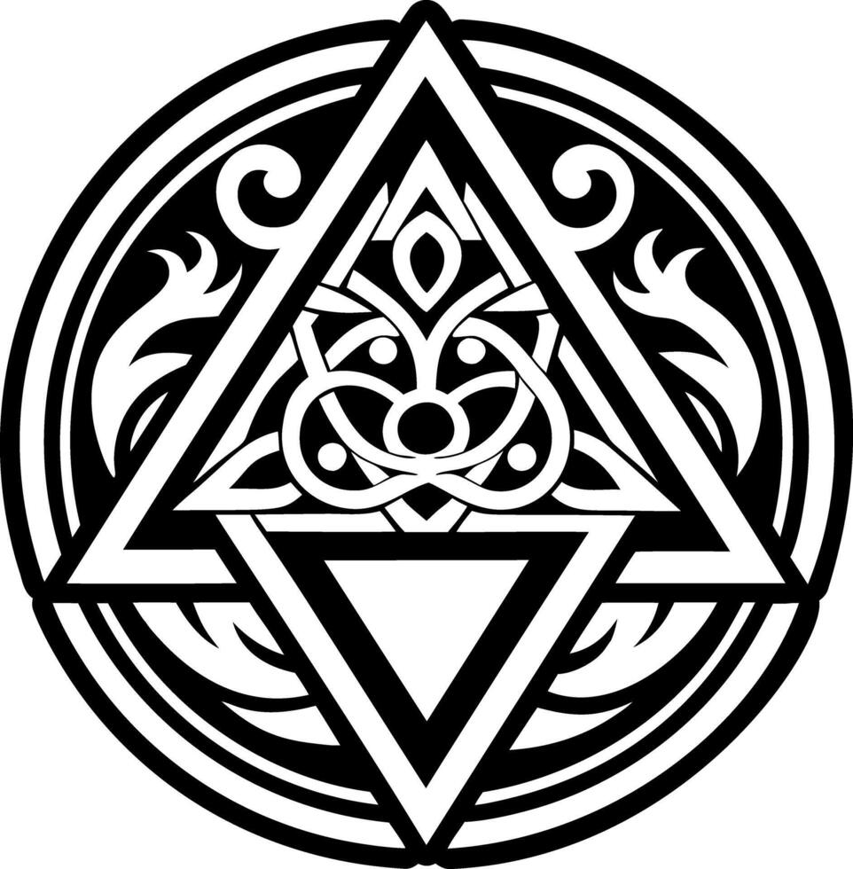 A solid style icon of eternal triangle tattoo vector