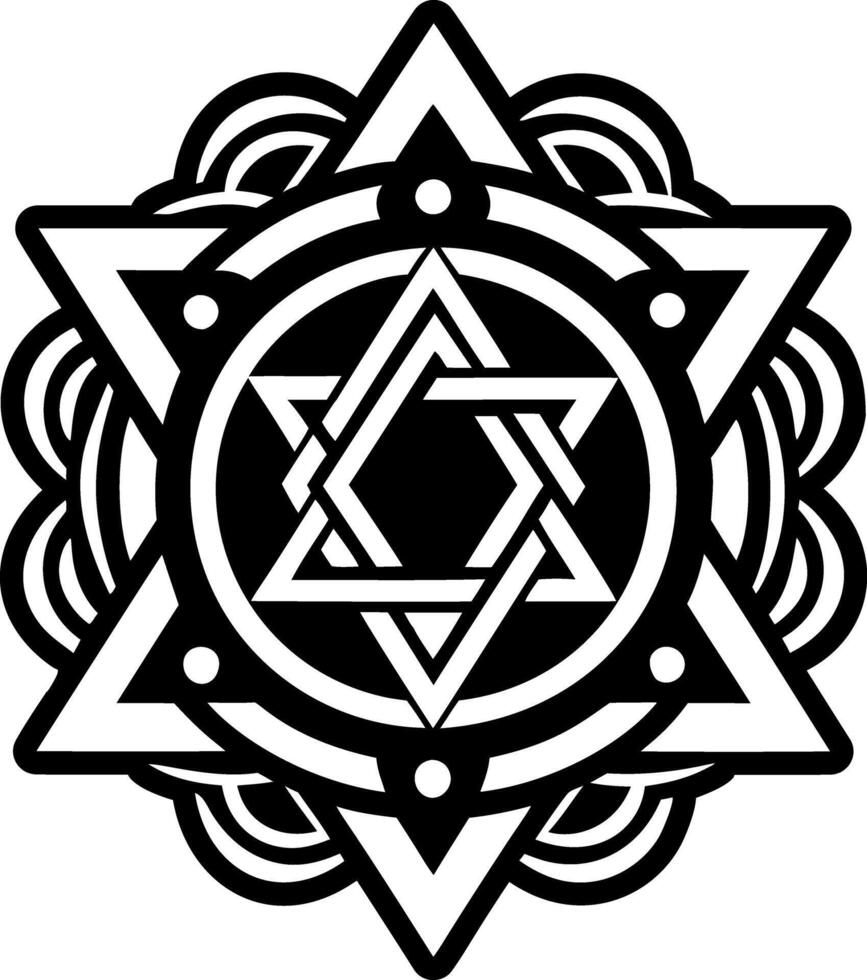 Glyph style icon showing israelite symbol vector