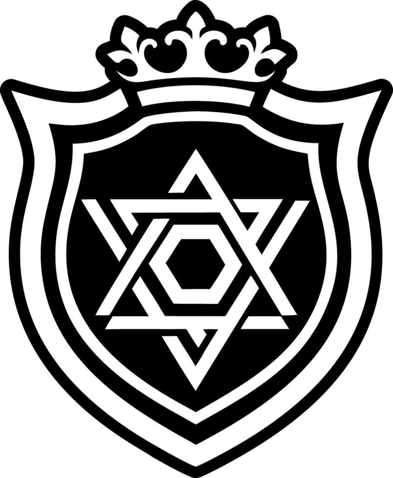 A filled style icon showing jewish shield crest vector