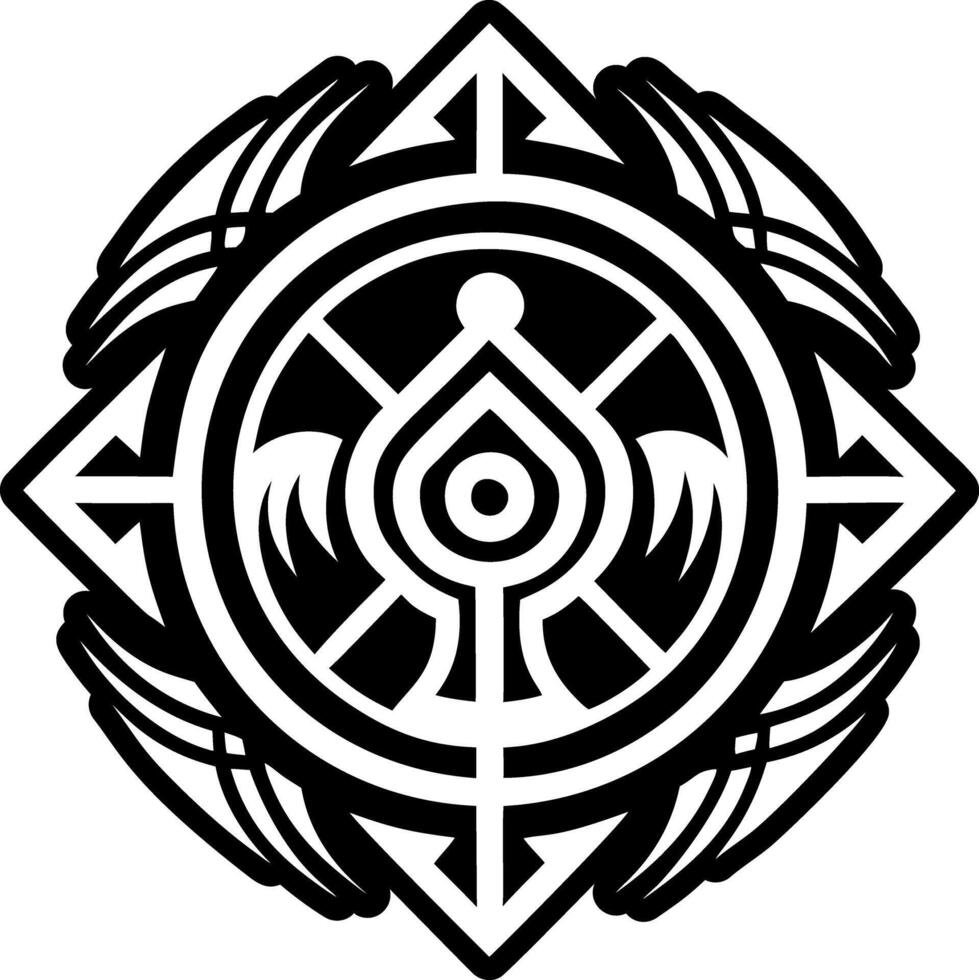 A glyph style icon of rock art tattoo vector