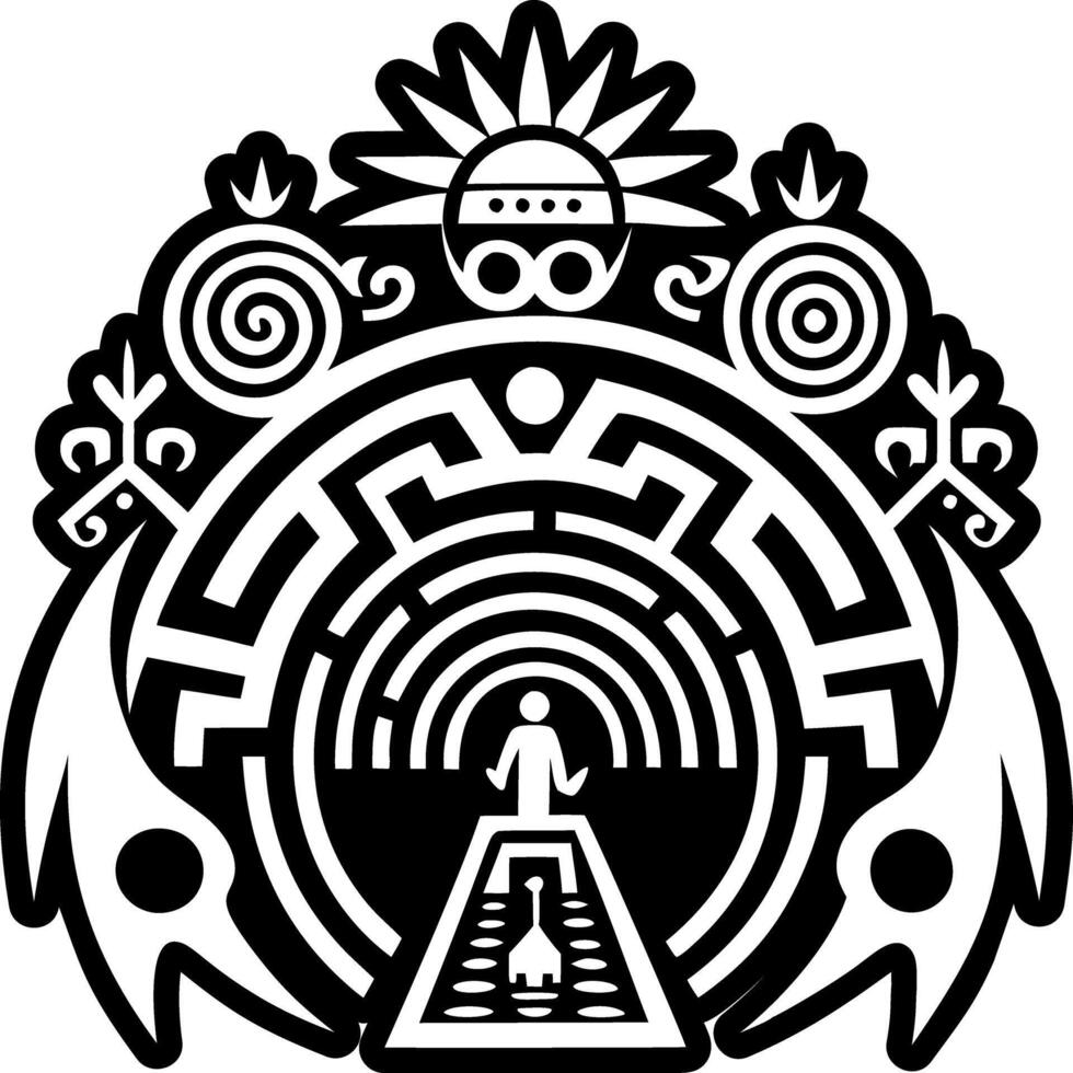 The logo for the mayan temple vector