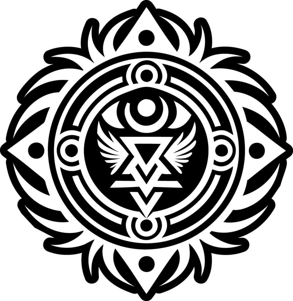 A solid style icon of spirit guide tattoo vector