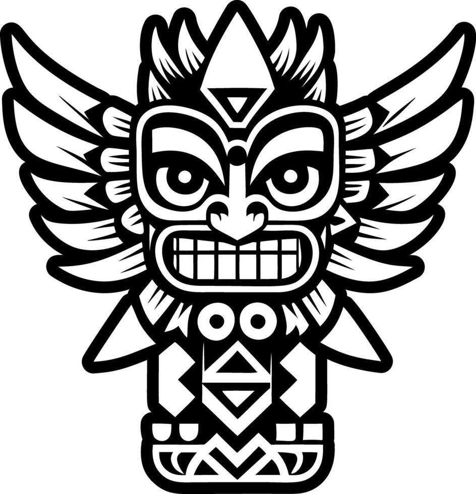 A filled style icon of totem pole symbol vector
