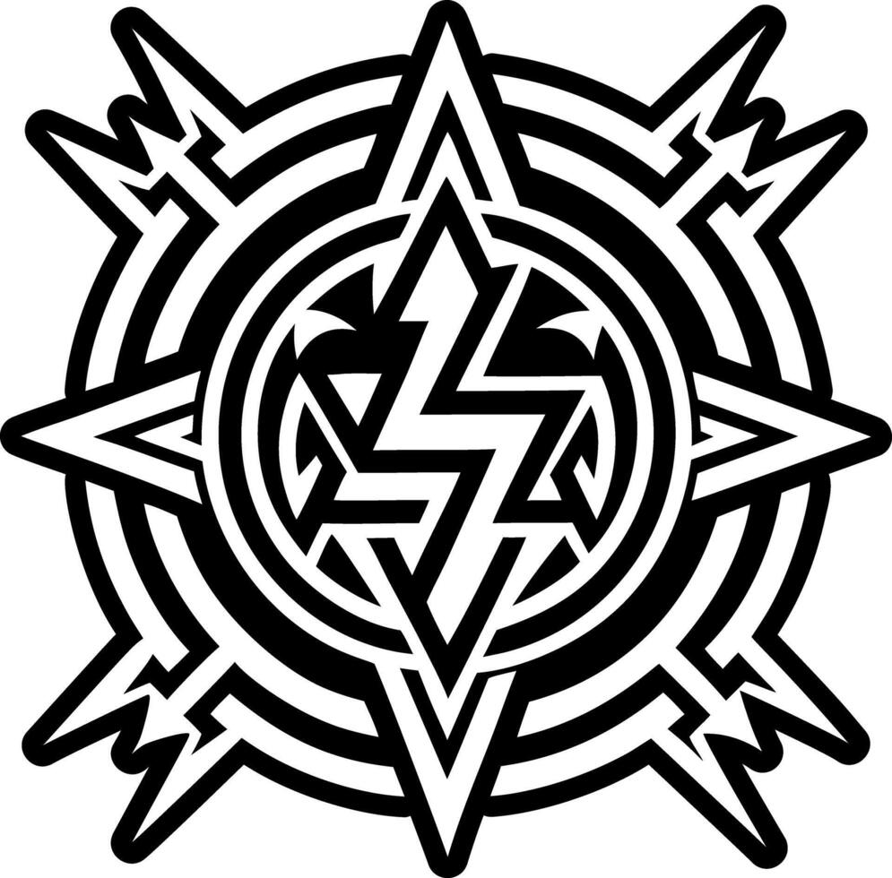 A glyph style icon of lightning strike tattoo vector