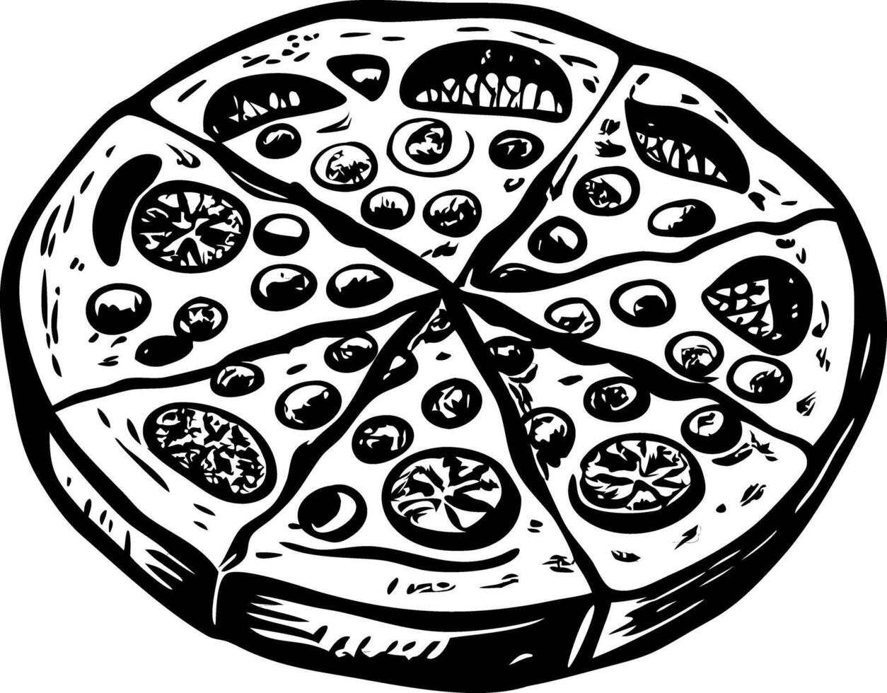 A vintage style illustration of italian pizza vector