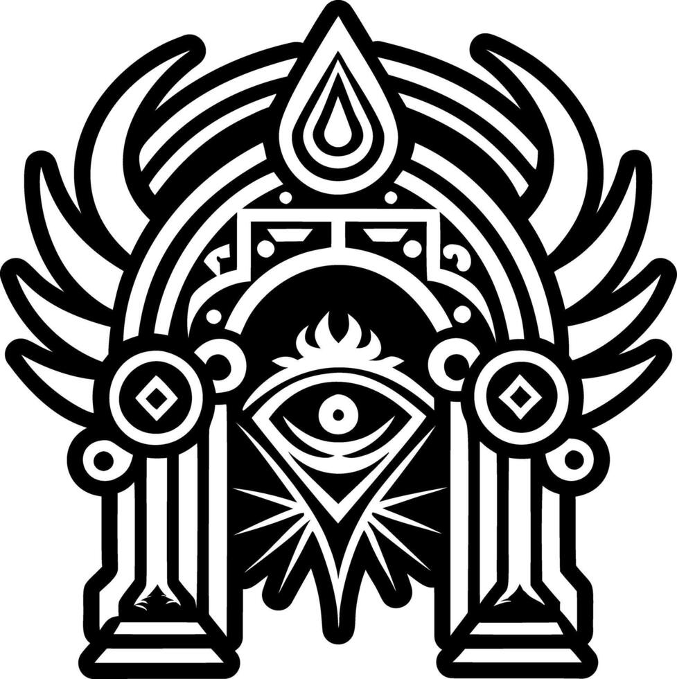 A glyph style icon of cosmic gateway symbol vector
