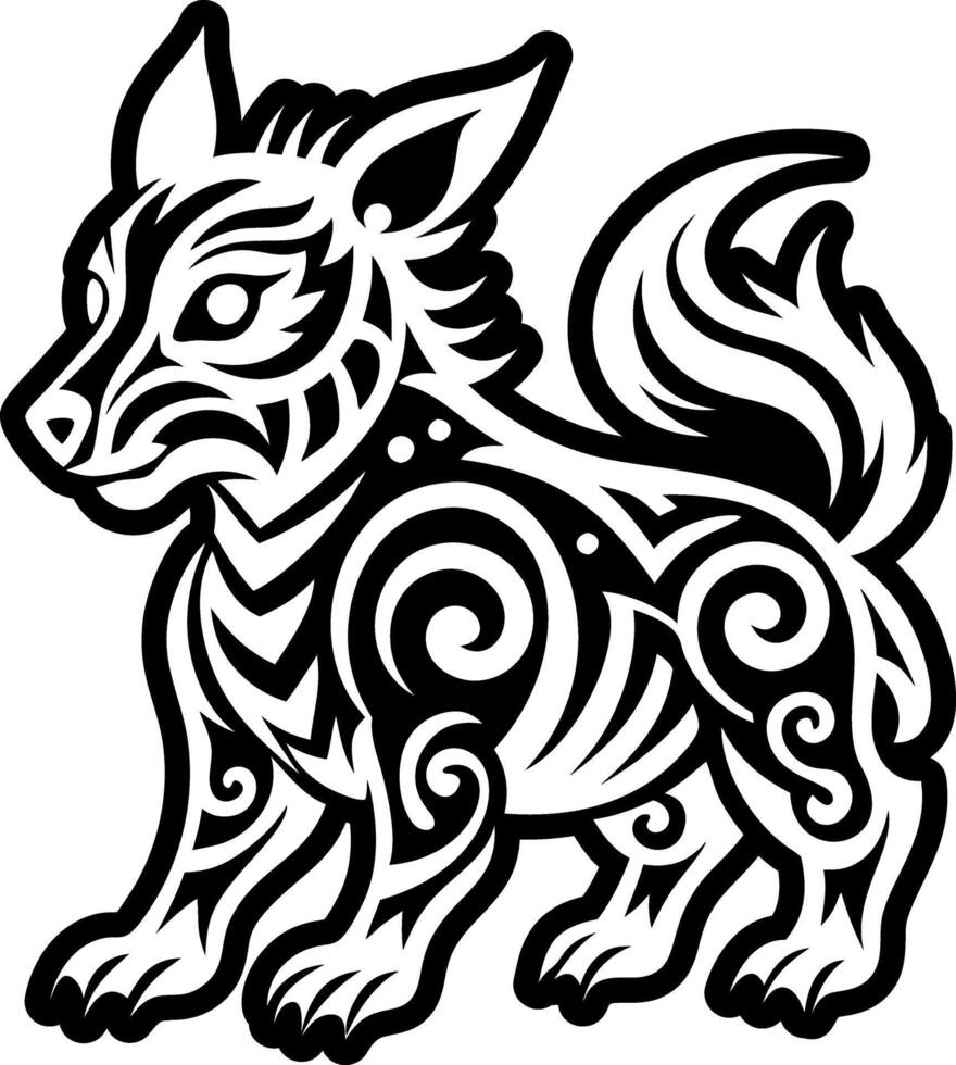 A solid style icon of animal hieroglyph vector