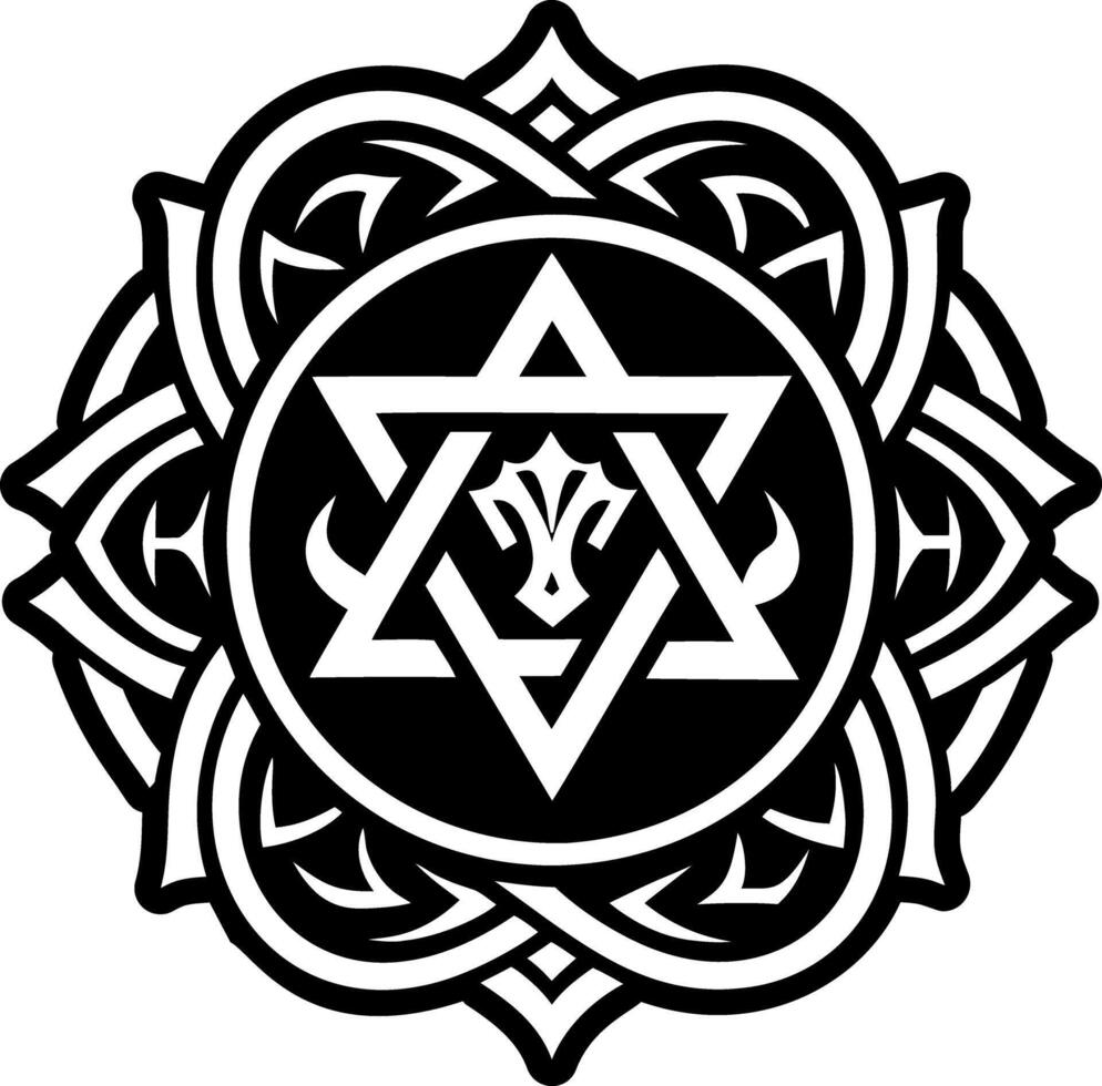 Glyph style icon showing shalom symbol vector