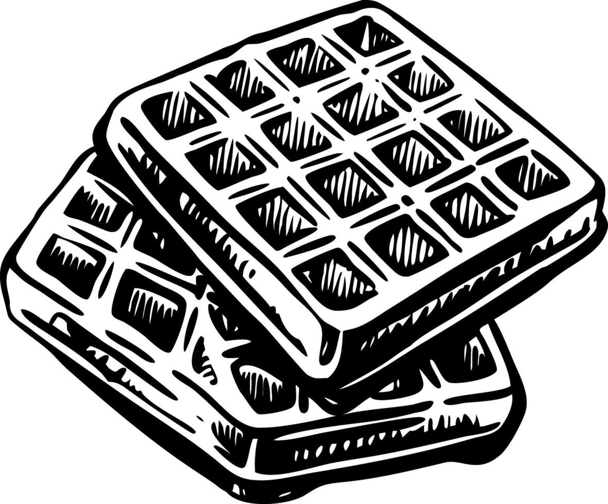 A vintage style illustration of waffles vector
