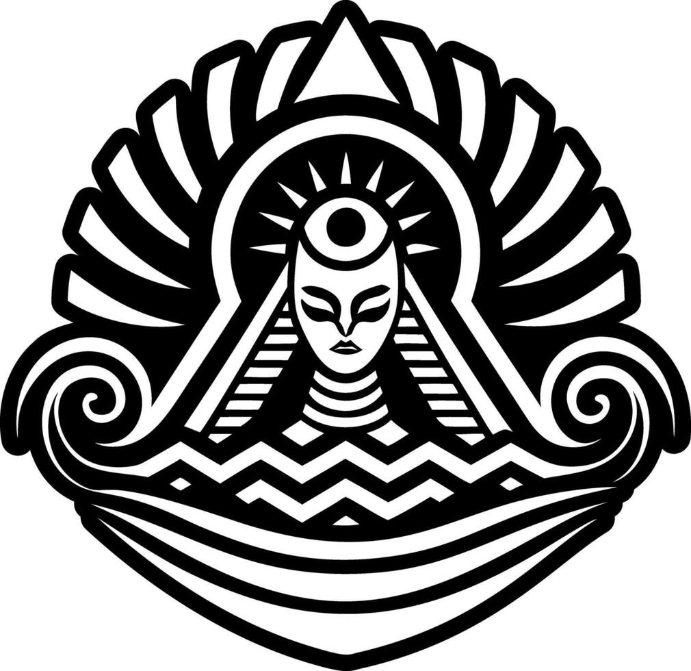 A glyph style icon of nile wave tattoo vector