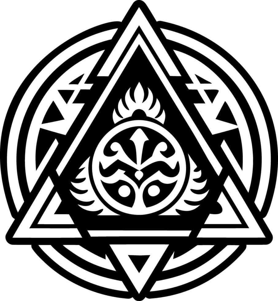 A glyph style icon of equilateral tattoo vector