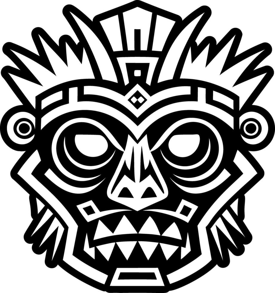 A glyph style icon of tribal mask symbol vector