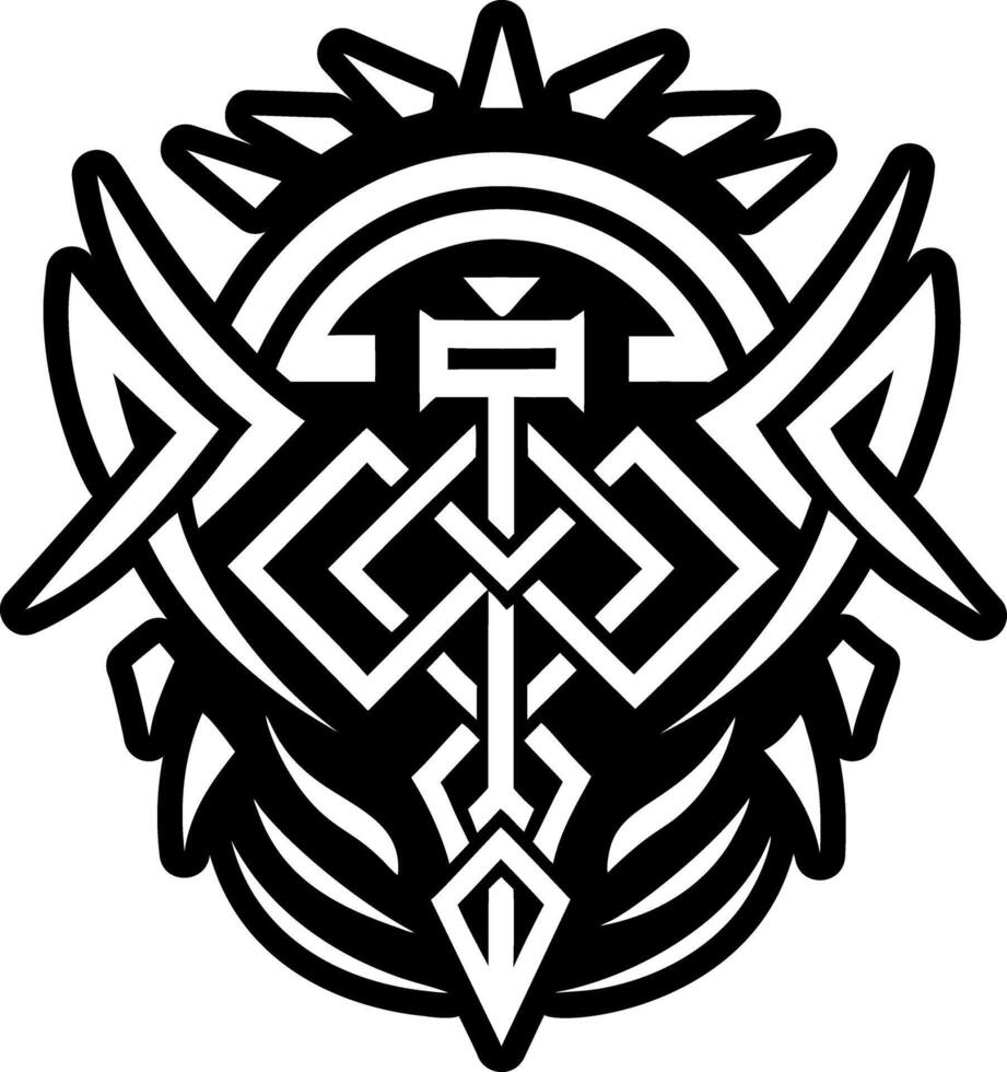 A filled style icon of strength rune symbol vector