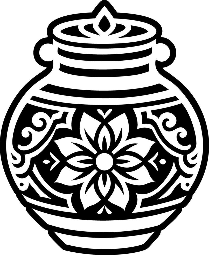 An icon depicting manna jar in glyph style vector