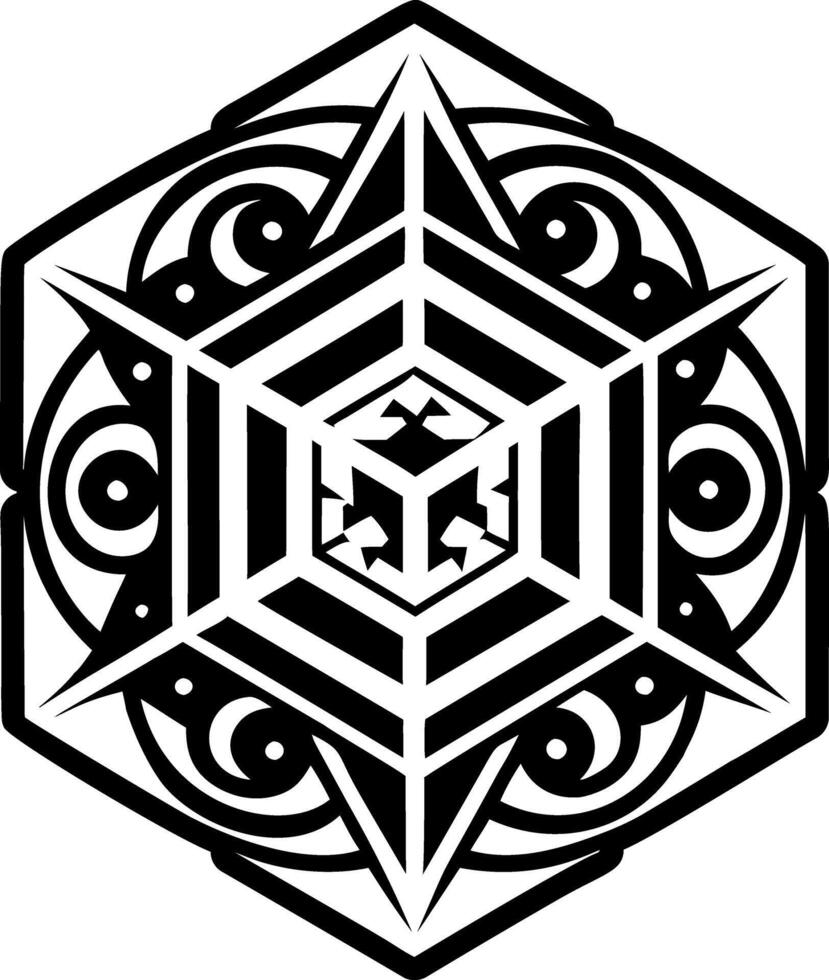 A glyph style icon of geometric symbol tattoo vector
