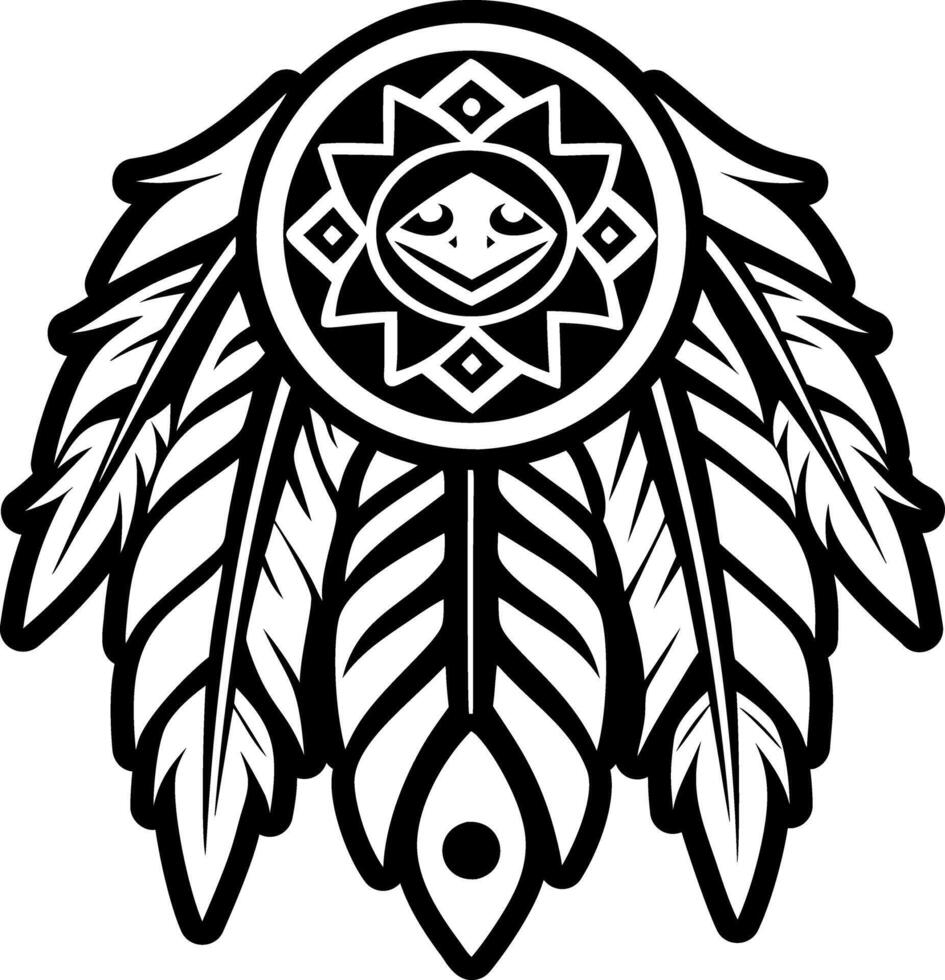 A filled style icon of hawk feathers tattoo vector