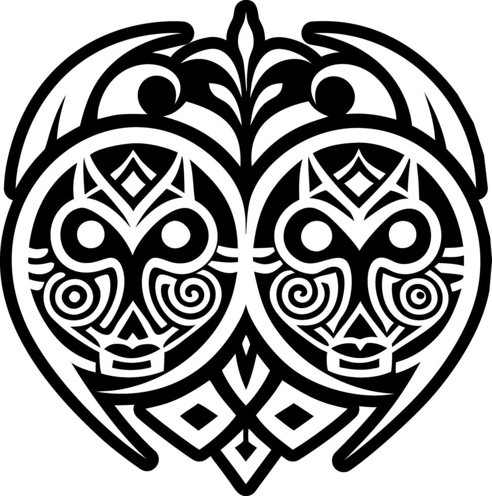 A filled style icon of sacred twins symbol vector