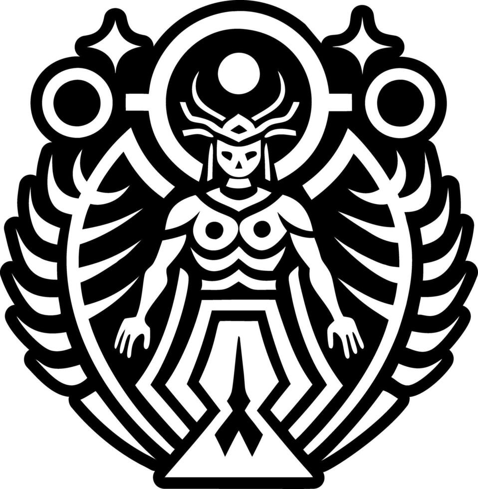 A glyph style icon of cave hieroglyph symbol vector