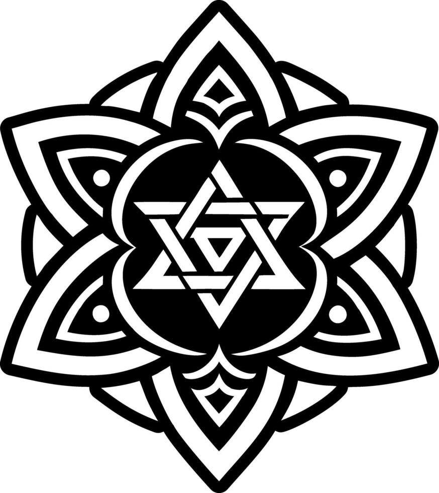 Solid style icon showing jewish star vector
