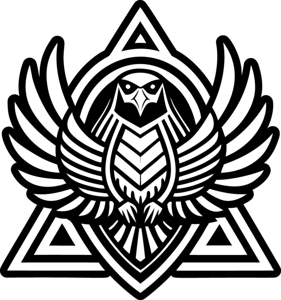 An eagle with wings and a triangle on a white background vector
