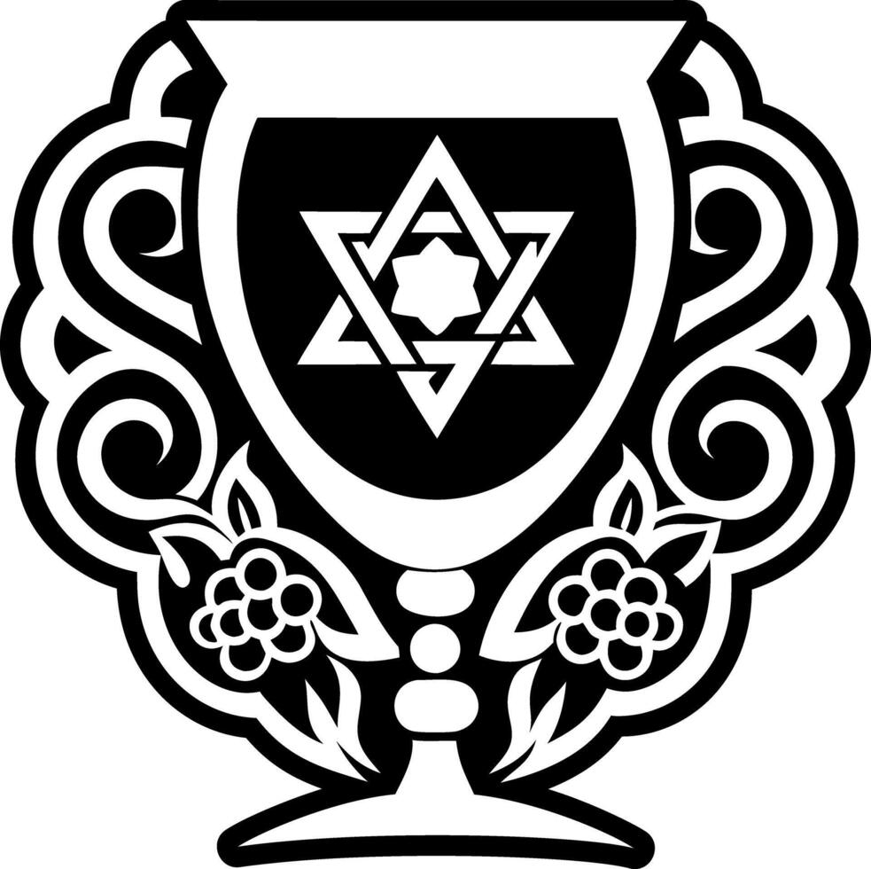 A glyph style icon showing kiddush cup vector
