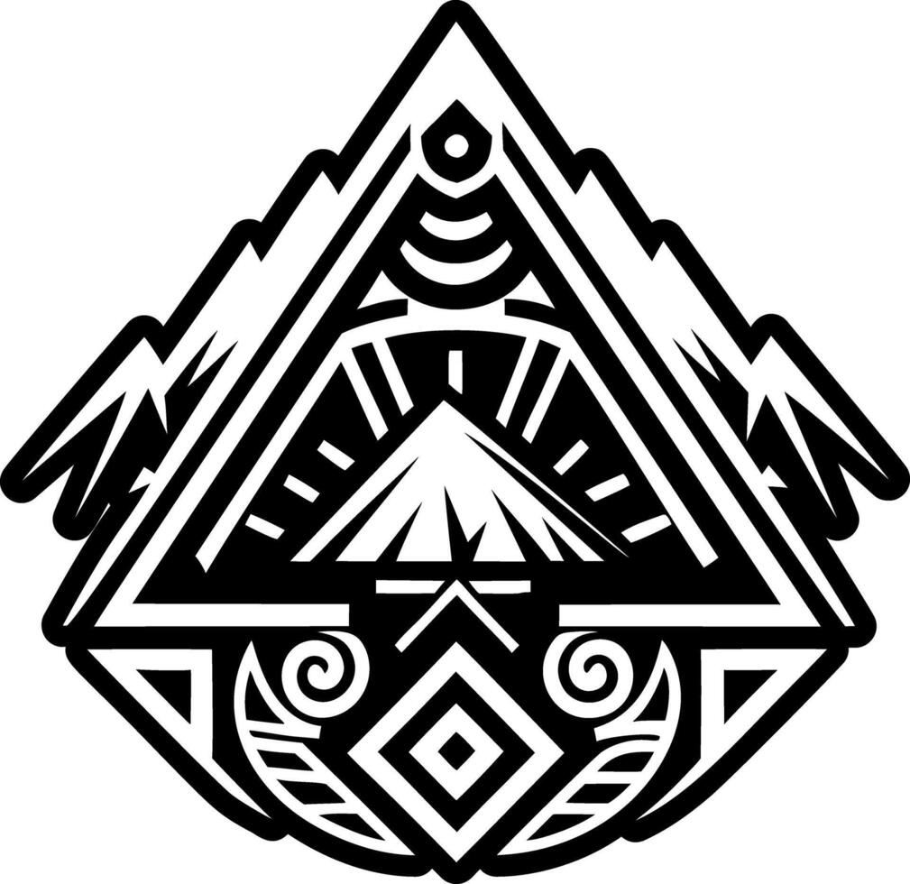 A filled style icon of mountain symbol vector