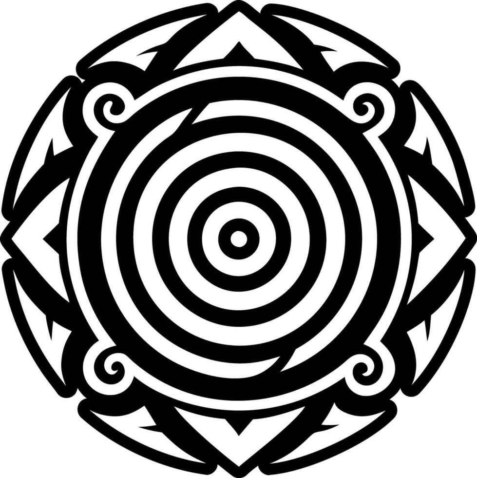 A filled style icon of twirl tattoo vector